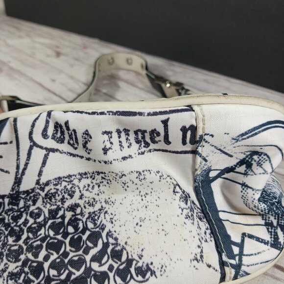 VTG Le SportSac x L.A.M.B. Black White One Zip Shoulder Bag Silver Hardware 9x6" - Picture 15 of 16